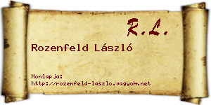 Rozenfeld László névjegykártya